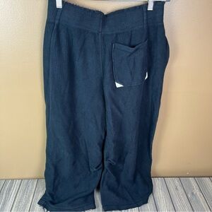 Free People Ribbed Pants Women's Medium Black with White Detailing